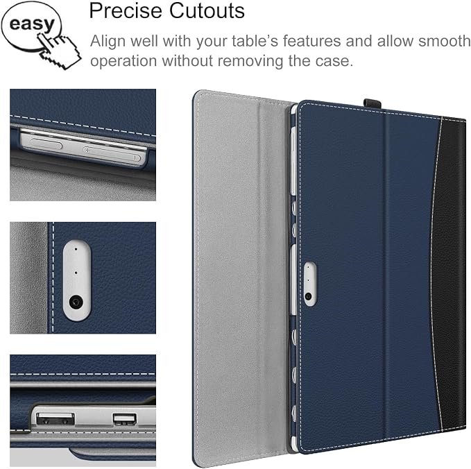 Fintie Case for 12.3 Inch Microsoft Surface Pro 7 Plus Surface Pro 7/6/5/4/3 - Portfolio Business Cover with Pocket Compatible with Type Cover Keyboard Black