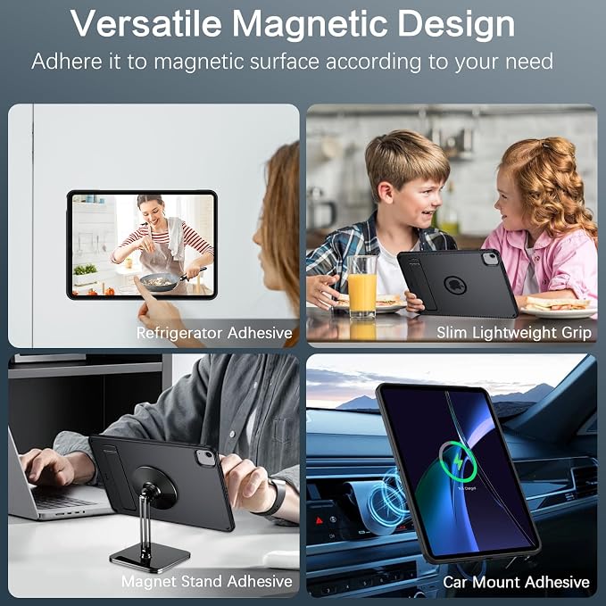 BENTOBEN for iPad Air 11 Case M3/M2 2025/2024 with Invisible StandiPad Air 7th/6th Gen Magnetic CaseTranslucent Matte Shockproof Protective Tablet Cover for iPad Air 5th/4th Gen 10.9 2022Black