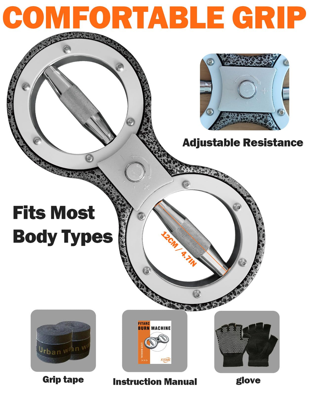 Fitarc Upgrade 12LB Burn Machine, Grip Strength Trainer, Arm Workout Equipment for Men and Women, Multifunctional Hand and Forearm Trainer, Arm and Shoulder Strength Training for Home Gym Workouts