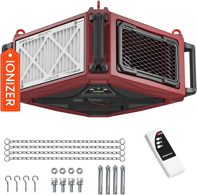 Abestorm 270 Degree Air Filtration System, Built-in Ionizer, 1080 CFM Dust