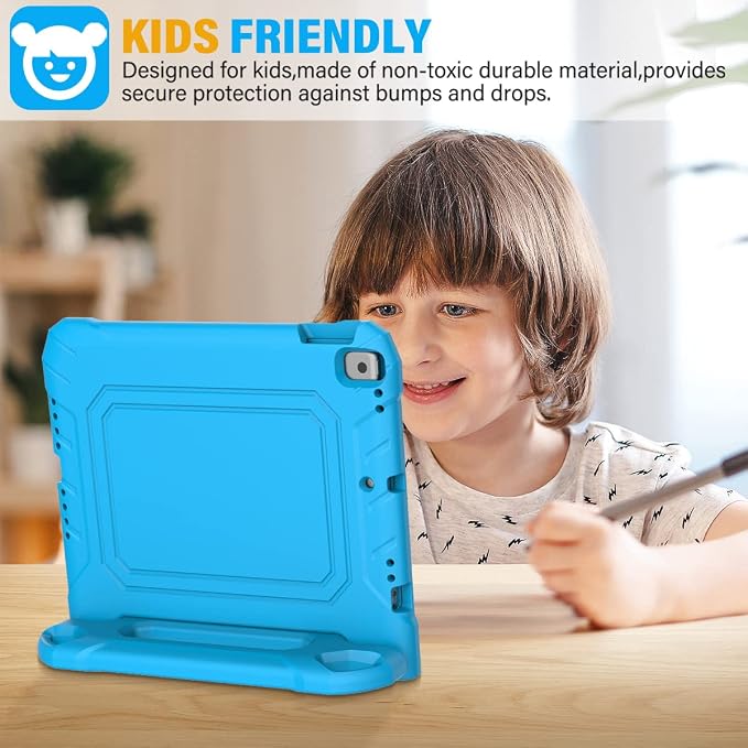 SUPLIK Kids Case for iPad 9th/8th/7th Generation -10.2 inch 2021/2020/2019 Built with Screen Protector Durable Shockproof Handle Stand Case for Apple iPad Gen 9/8/7 Black