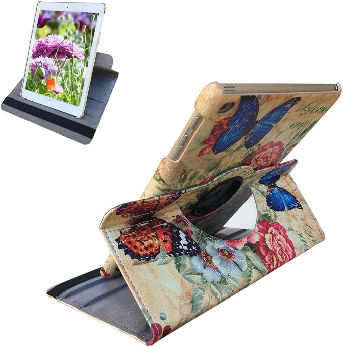 Case for iPad Air 1st Generation Models A1474 A1475A1476 360 Rotating Stand with Wake Up/Sleep Function Also for iPad 6th 5th Air2nd Generation 9.7 inch case (Art Flower)