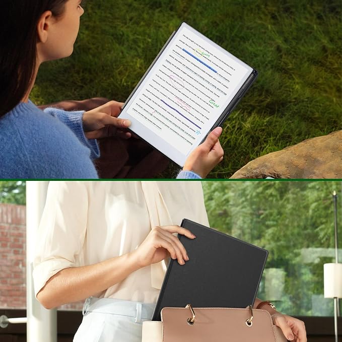 Case for Remarkable Paper Pro Tablet 11.8 (Released in 2024) Hard Back Shell Protective Book Folio Cover with Built-in Pen Holder with Auto Sleep/Wake Function.