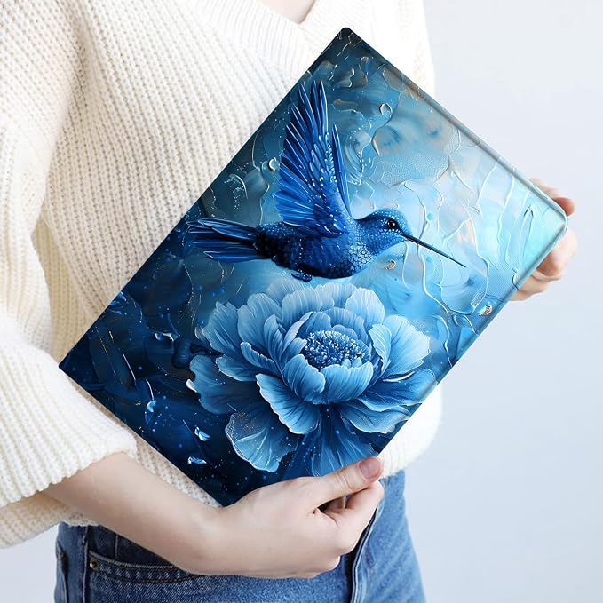 Case for Samsung Galaxy Tab A11 + Plus/A9 + Plus 11 Inch 2025/2023 Ultra-Thin Multi-Angle Protective Cover with Auto Sleep/Wake Black Cat and the Blue Flower
