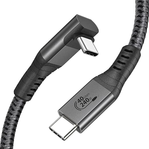 XAOSUN 240W USB 4 Cable for Thunderbolt 4 Cable 1ft USB C Data Cable 40Gbps Transfer 8K 4K Display Compatible with ROG Ally Steam Deck Switch eGPU MacBook Docks