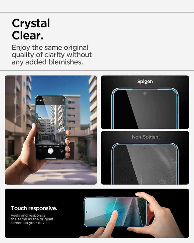 Spigen GlasTR EZ FIT Tempered Glass Screen Protector for Galaxy S24 Ultra | 9H Hardness Tempered Glass Easy Installation Kit Case-Friendly Crystal Clear Touch Responsive Oleophobic Coating