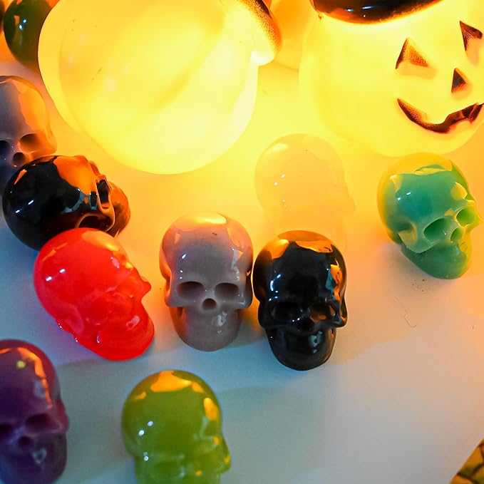 ZQYSING Skull Crafting Molds, Set of 10 Halloween Skull Resin Molds