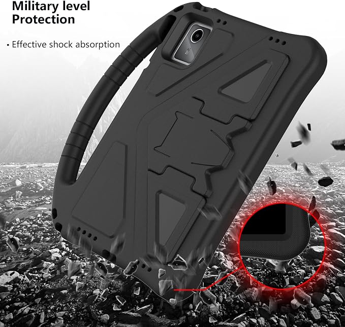 YRH for Moto Pad 2026 Case 11'' Kids EVA Shockproof Tablet Cover with Stand Handle Black