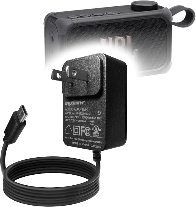 BoxWave Charger Compatible with JBL Bandbox Solo - Wall Charger Direct (15W) Rapid Charge Your Device with Built-in 3ft Cable