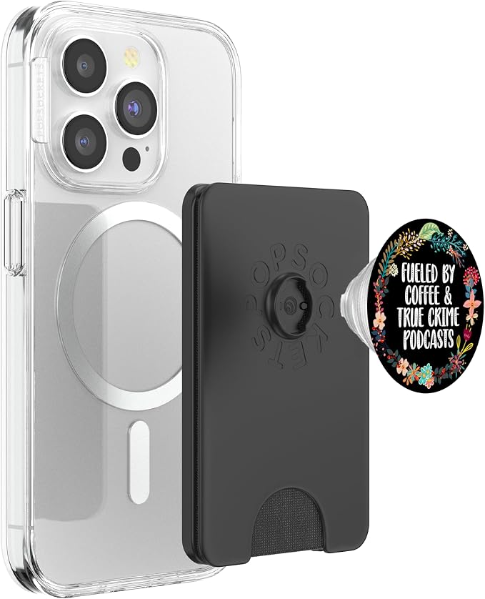 Fueled By Coffee And True Crime Podcasts Lovers PopSockets Adhesive PopGrip