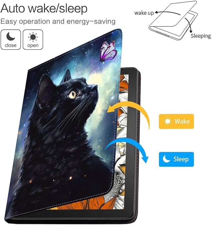 Case for Samsung Galaxy Tab A 8.0 2019 (SM-T290/T295/T297) Slim Lightweight PU Leather Stand Cover with Auto Wake/Sleep for Galaxy Tab A 8.0 Inch Abstract Watercolor Art Dogs