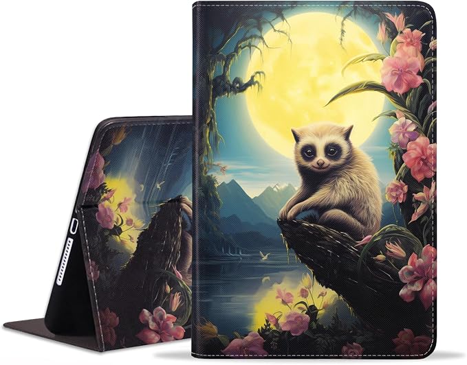 Case for iPad 6th/5th Generation (2018 2017 Model 9.7 Inch) iPad Air 2/Air 1 (9.7 Inch) Slim PU Leather Stand Folio Cover with Auto Wake Sleep African Woman Wolf