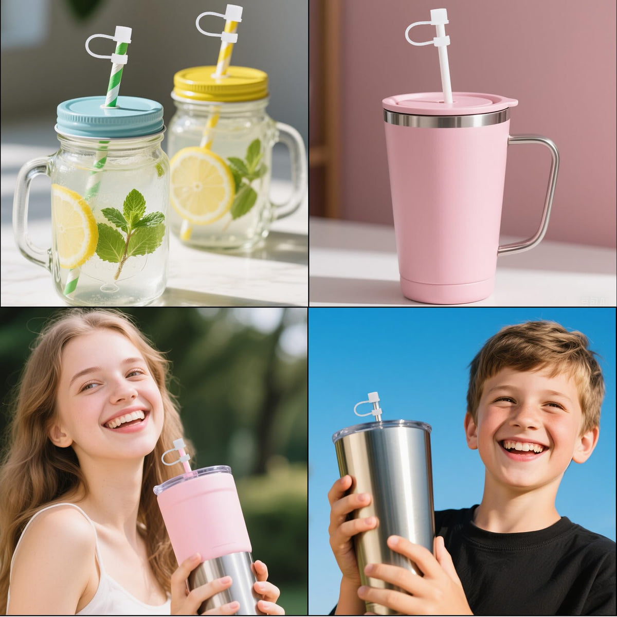 BOXOB 4pcs Silicone Straw Tip Covers For Brumate Era 30oz 40oz Tumbler