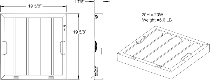 Captive Aire Systems Stainless Steel Restaurant Hood Filter