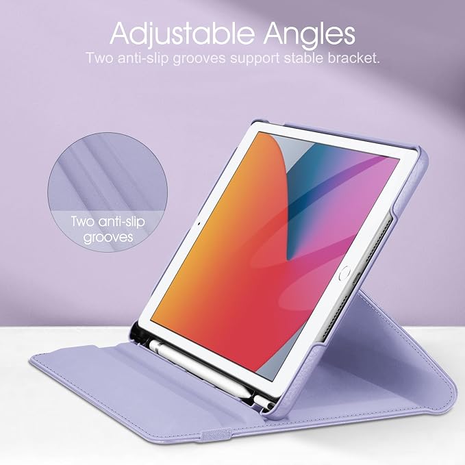 Fintie 360° Rotating Case for iPad 9th / 8th / 7th Generation 10.2 Inch | Swivel Stand Portrait &amp Landscape Viewing Shockproof Cover with Pencil Holder Auto Wake/Sleep Aqua Wave