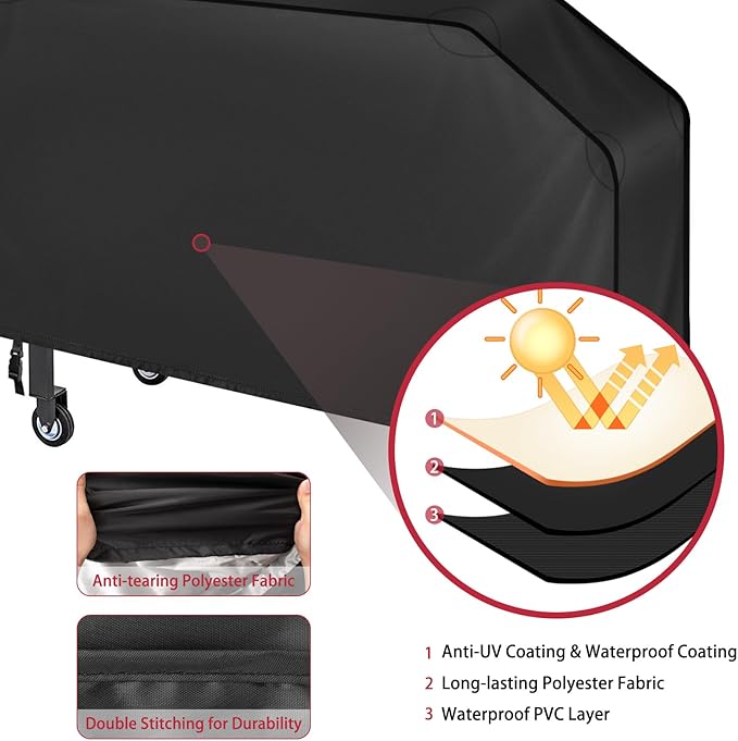 iCOVER 5482 Griddle Cover for Blackstone 36 inch Griddles with Hood, Waterproof Lightweight Polyester Barbecue Covers with Air Vent& Drawstring Flat Top Gas Grills Protection