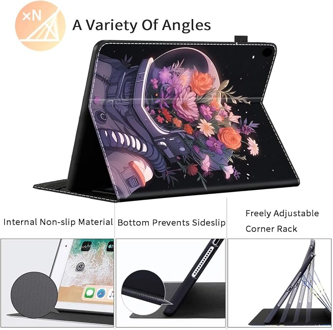 Case Fits All-New Amazon Kindle Fire HD 10 &amp 10 Plus Tablet (13th/11th Generation 2023/2021 Release) 10.1 Durable Shockproof Protective Cover with Auto Wake/Sleep，Black Woman Queen Afro Design