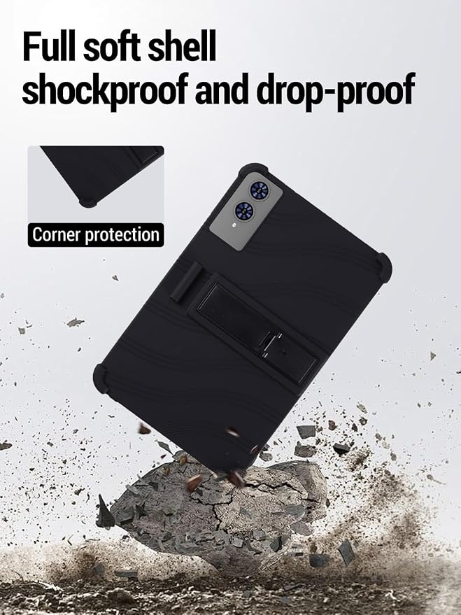 for TECLAST T65 13.4 inch Tablet Protective case Shockproof Lightweight Silicone Protective Cover with Stand Child-Friendly Protection Easy to Clean DesignBlack