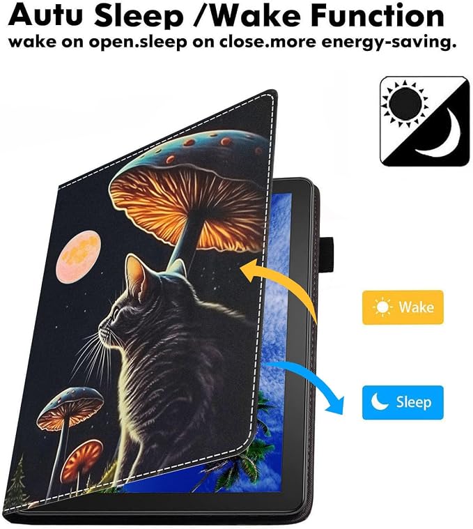Case for Amazon Kindle Fire HD 8/Fire HD 8 Plus Tablet (12th/10th Generation 2024/2022/2020 Release) Slim PU Leather Cover with Card Slot &amp Auto Wake/Sleep African American Women