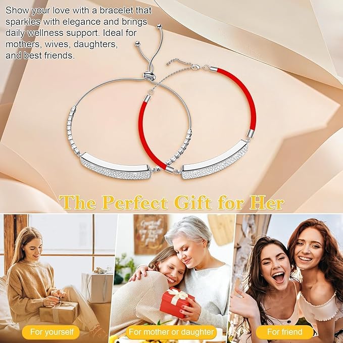 Smart Bracelet for Women, Jewelry Fitness Tracker with 2 Bands, Heart Rate & SpO₂ Monitor, Stress & Sleep Tracking, Step & Calorie Counter, 5ATM Waterproof for iOS & Android, No Subscription, Silver