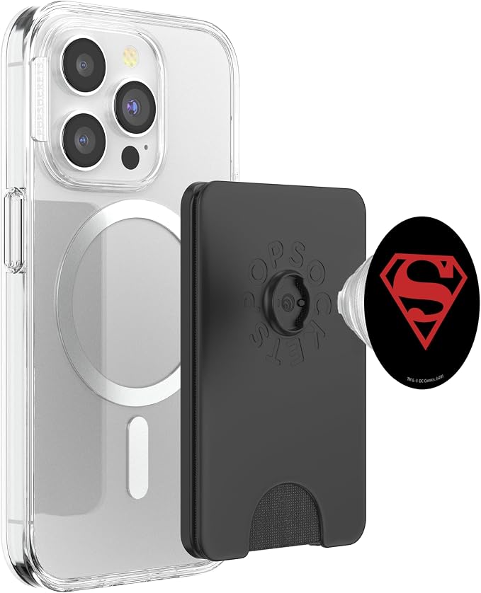 Superman Red on Black Shield PopSockets Adhesive PopGrip