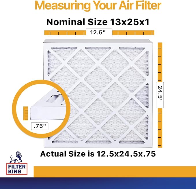 Filter King 13x25x1 Air Filter | 4-PACK | MERV 13 HVAC Pleated A/C Furnace