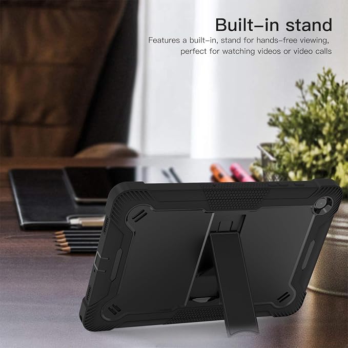 Case for T-Mobile REVVL Tab 2 Android 15 Tablet 10.1 inchHeavy Duty Shockproof Protective Cover with KickstandKids Friendly4 Corners Thicken ShockproofBlack