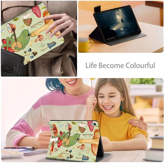 Case for iPad Air 11-inch (M4 2026 / M3 2025 / M2 2024) iPad Air 5th/4th Gen (2022/2020) 10.9 Slim PU Leather Folio Stand &amp Auto Sleep/Wake Protective Smart Cover Tree Fluorescent