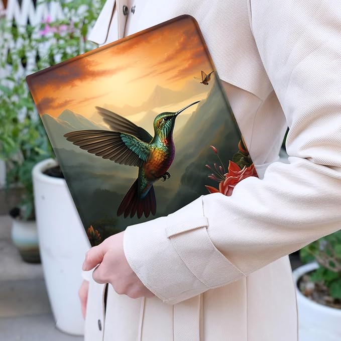 Case for iPad Pro 13 Inch M4 (2024) Slim Multi-Angle Smart Stand Cover with Automatic Sleep/Wake Function for iPad Pro 13 Inch Art Dragonfly