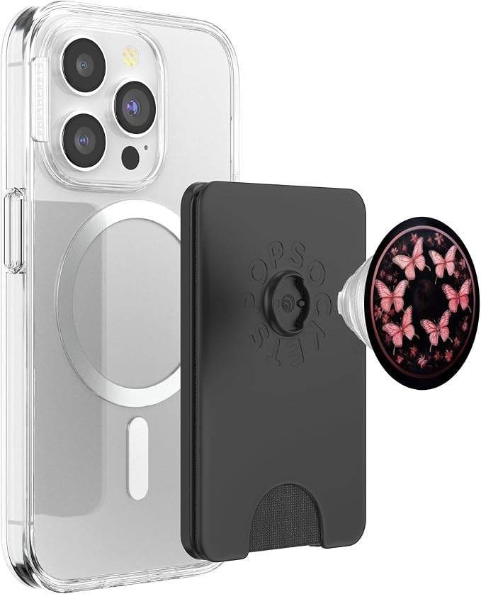 Pink Butterflies Pattern Pink Butterfly PopSockets Adhesive PopGrip