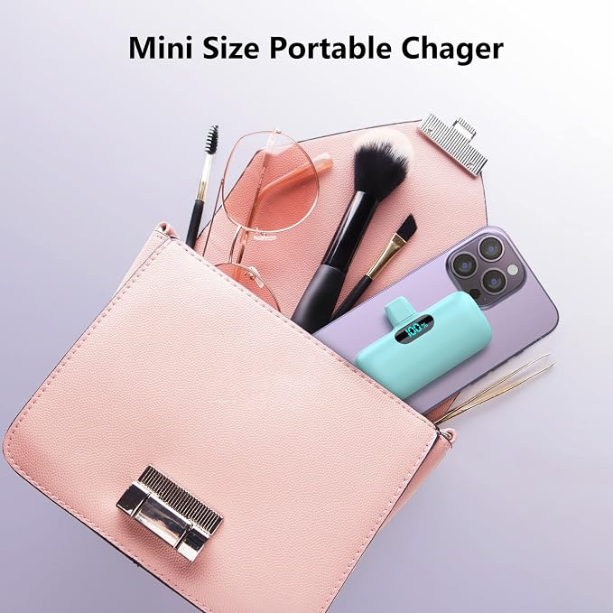 [2 Pack]Small Portable Charger for iPhone 17/16/15 Series5000mAh 3A PD USB C Power Bank Mini Travel Essentials Battery Pack for iPhone 17/17 Pro/16/16 Plus/16 Pro/15 Pro MaxSamsungAndroid/LG etc