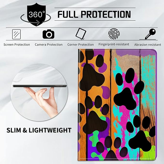 Case for Samsung Galaxy Tab A9 Plus 2023/A11 Plus 2025 11 inch Lightweight Protective PU Leather Smart Stand Cover with Auto Wake Sleep Tablet Case Cover - American Flag &amp Fish