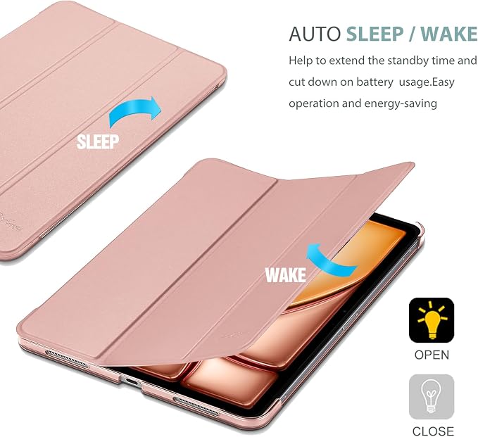 ProCase Smart Case for iPad Air 11-inch M4/M3/M2 &amp Air 10.9 5th/4th Gen | Hard Back Cover with Auto Sleep/Wake Slim Lightweight Case for iPad Air 11 2026/25/24 &amp 10.9 2022/2020-Aqua