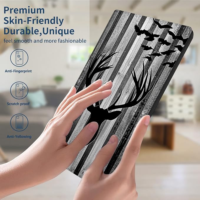 Slim Case for Samsung Galaxy Tab S11 5G 11 Inch (2025) PU Leather Tablet Cases Flip Folio Multi-Angle Viewing Stand Protective Smart Shell Cover with Auto Wake/Sleep A Crow Skull