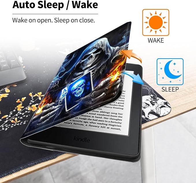 Case for All-New 7 Kindle Paperwhite 12th Gen 2024 &amp Kindle Colorsoft Signature EditionPU Leather Cover with Auto Sleep Wake FeatureAmerican Flag Eagle