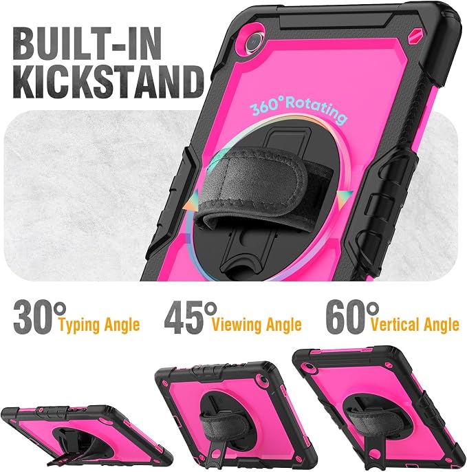 HXCASEAC Case for Samsung Galaxy Tab S6 Lite 10.4 inch Protective with Screen Protector/Hand Strap/S Pen Holder Shockproof S6 Lite Tablet Case 2024/2022/2020 SM-P610 SM-P613 SM-P620 - Black