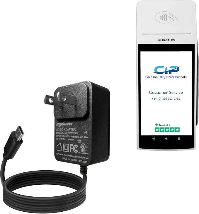 BoxWave Charger Compatible with Castles SATURN1000F2 - Wall Charger Direct (15W) Rapid Charge Your Device with Built-in 3ft Cable