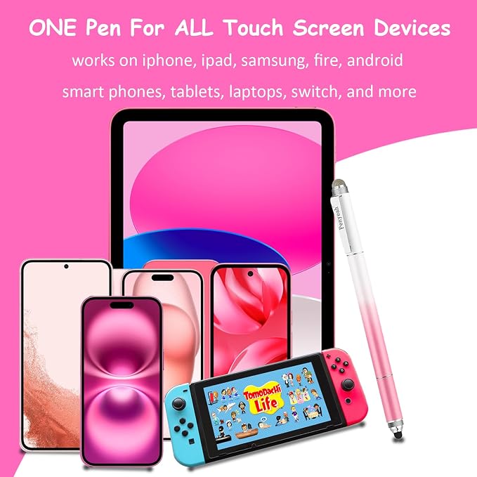 Penyeah Stylus 4-in-1 Stylus Pen for Touch Screen High Precision and Sensitivity DiscMesh2 Sized Rubber Tips Universal for iPhone/iPad/Android/Samsung/HP Tablets All Capacitive Touch Screens-Blue