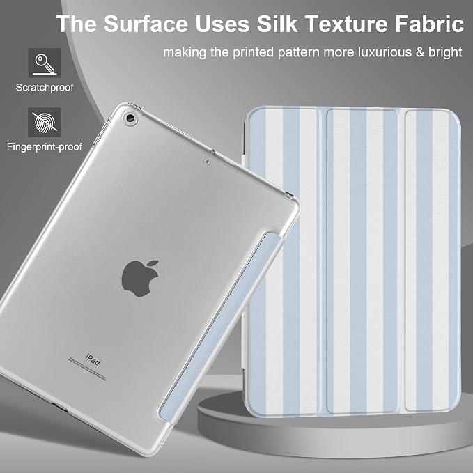 Compatible with iPad 10.2 Inch Case 2021 2020 2019 Smart Lightweight Trifold Stand Hard Plastic Transparent Cover Support Auto Sleep/Wake for iPad 10.2 9th/8th/7th Gen - Bear &amp Cherry