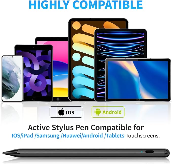 Stylus Pen 2P for Touchscreen Compatible for Phones/Tablet Black