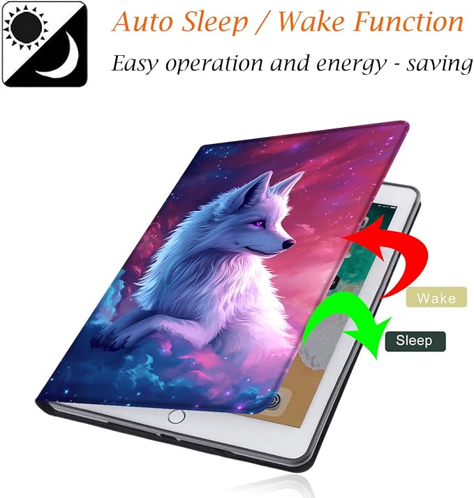 Case for Samsung Galaxy Tab A9 Plus 11 2023 Multi-Viewing Angles with Automatic Sleep/Wake Function for Samsung Galaxy A9+Tablet (SM-X210/X216/X218) American Flag Wolf