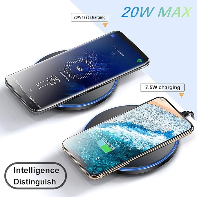 20W Fast Wireless Charger Pad,Wireless Phone Charging Station Compatible with iPhone 16 Pro/16/15/14/13/12/11/SE/X/AirPods,15W Fast Charge for Samsung Galaxy S24/S23/S22/S21/Note/Buds,Pixel,LG