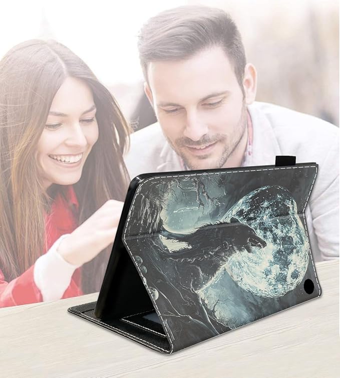 Case for Amazon Kindle Fire HD 8/Fire HD 8 Plus Tablet (12th/10th Generation 2024/2022/2020 Release) Slim PU Leather Cover with Card Slot &amp Auto Wake/Sleep African American Women
