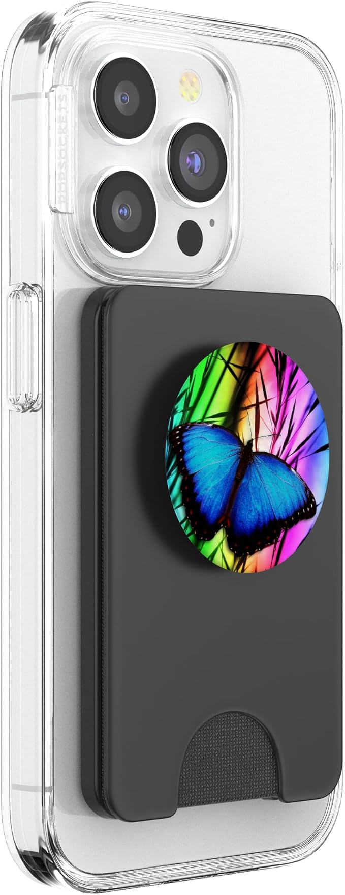 Butterfly Phone Grip Pop Out Holder Rainbow Butterfly Blue PopSockets Adhesive PopGrip