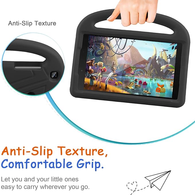 Kids Case for Samsung Galaxy Tab A 8.0 (2019) SM-T290/SM-T295 Techcircle Kid Child Safe Shock Proof EVA Rugged Protective Handle Stand Case for Galaxy Tab A 8.0 SM-T290/SM-T295 Tablet Black