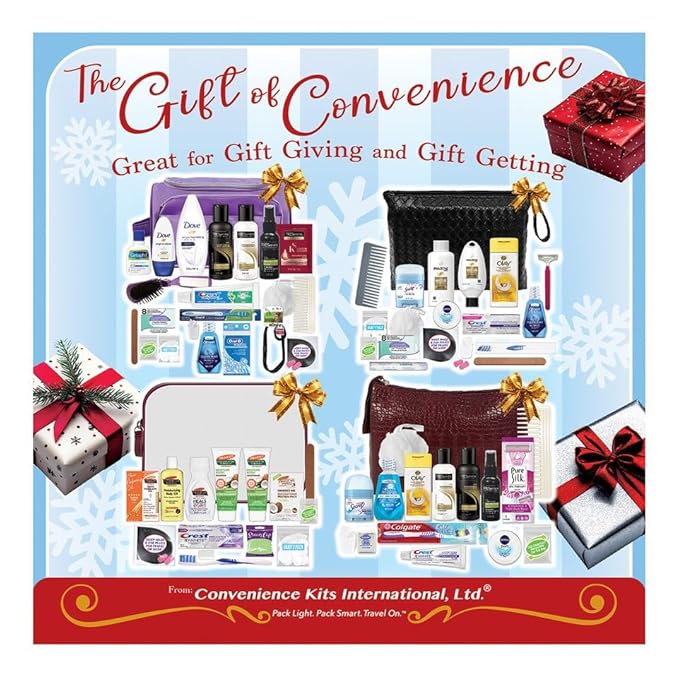 Convenience Kits International Women’s Premium 20-Piece Kit with Travel Size TSA Compliant Essentials in Stylish Cosmetic Bag