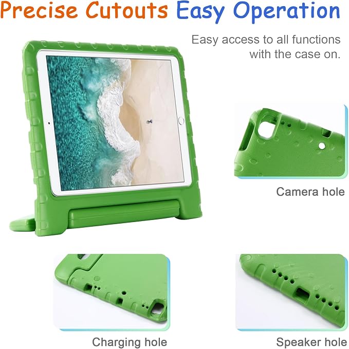 Kids Case for iPad Pro 11 M5/M4 &amp iPad Air 11 (2026/2025/2024) Shockproof Case with Pencil Holder Techcircle Light EVA Foam Handle Stand Bumper Protective Child Friendly Drop Proof Cover Black