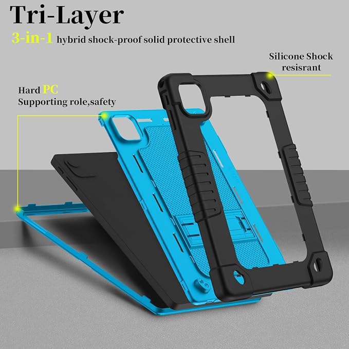 for Callsky-Tab Cpad 10 Tablet 10.1 inch Case with 2 Pcs Screen ProtectorHeavy Duty Shockproof Stand Shoulder Strap Case for Callsky-Tab Ctab 10/Callsky-Tab Cpad 10 Tablet (Black)
