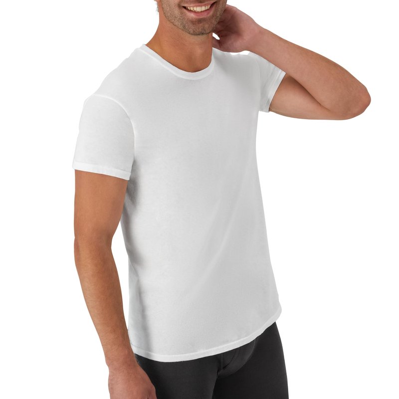 Hanes Mens Undershirt Packs, Stay-tucked Soft Cotton Best For Men, White/Black/Asstd Multipacks Base Layer, White - 6 Pack, X-Large US