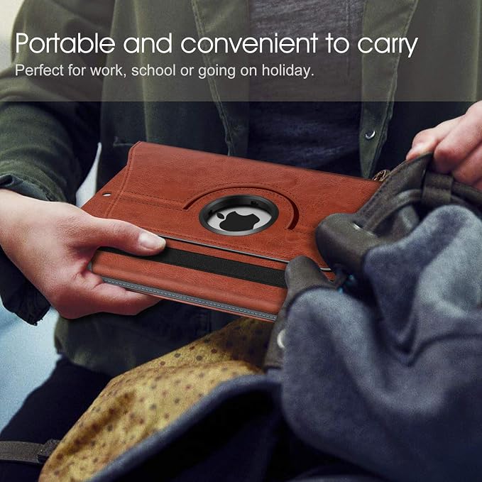 Fintie 360° Rotating Case for iPad 9th / 8th / 7th Generation 10.2 Inch | Swivel Stand Portrait &amp Landscape Viewing Shockproof Cover with Pencil Holder Auto Wake/Sleep Aqua Wave
